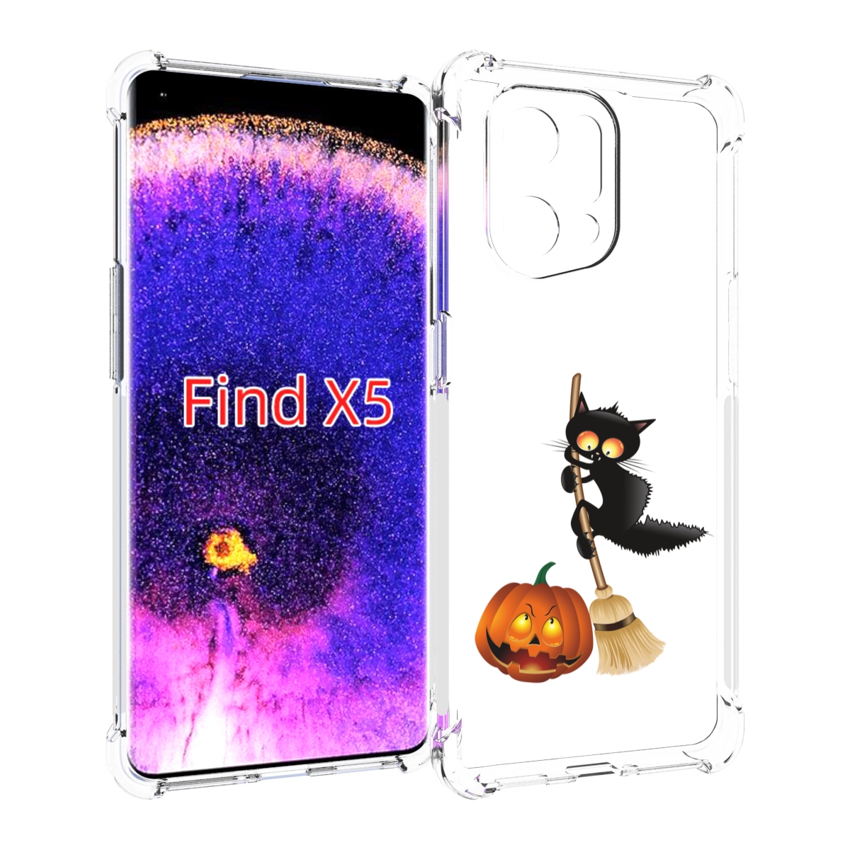 

Чехол MyPads хэлуинский котик для Oppo Find X5, Прозрачный, Tocco