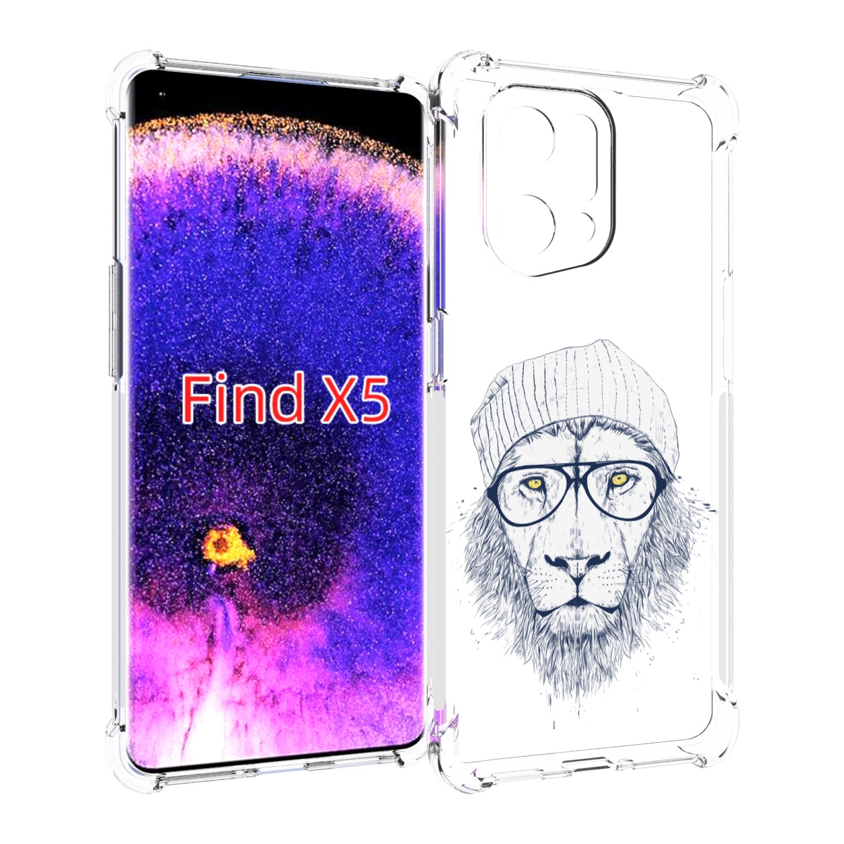 Чехол MyPads хиппи лев для Oppo Find X5