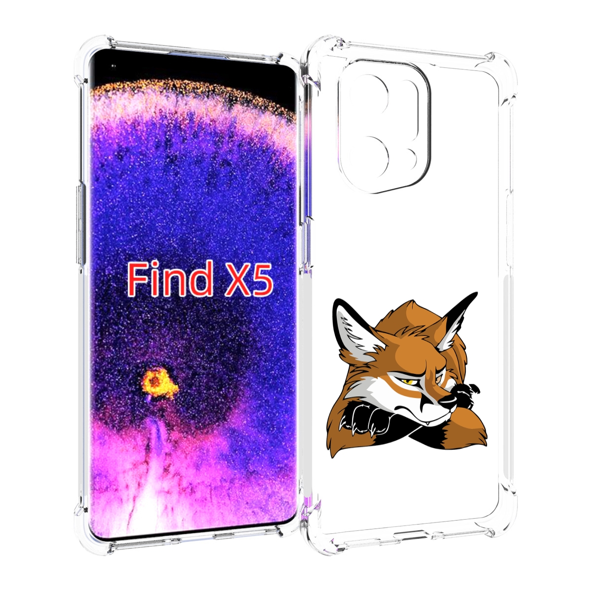 

Чехол MyPads фокс для Oppo Find X5, Прозрачный, Tocco