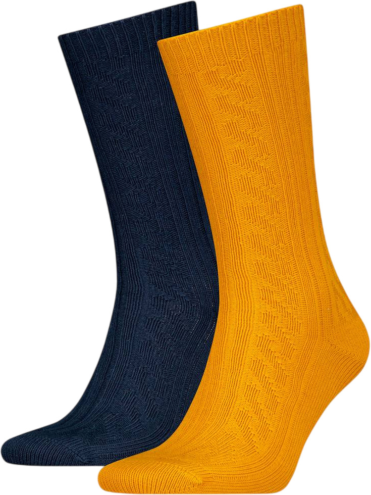 

Комплект носков унисекс Levi's REG CUT BOOTSOCK CABLE 2P желтый/синий 39-42, REG CUT BOOTSOCK CABLE 2P