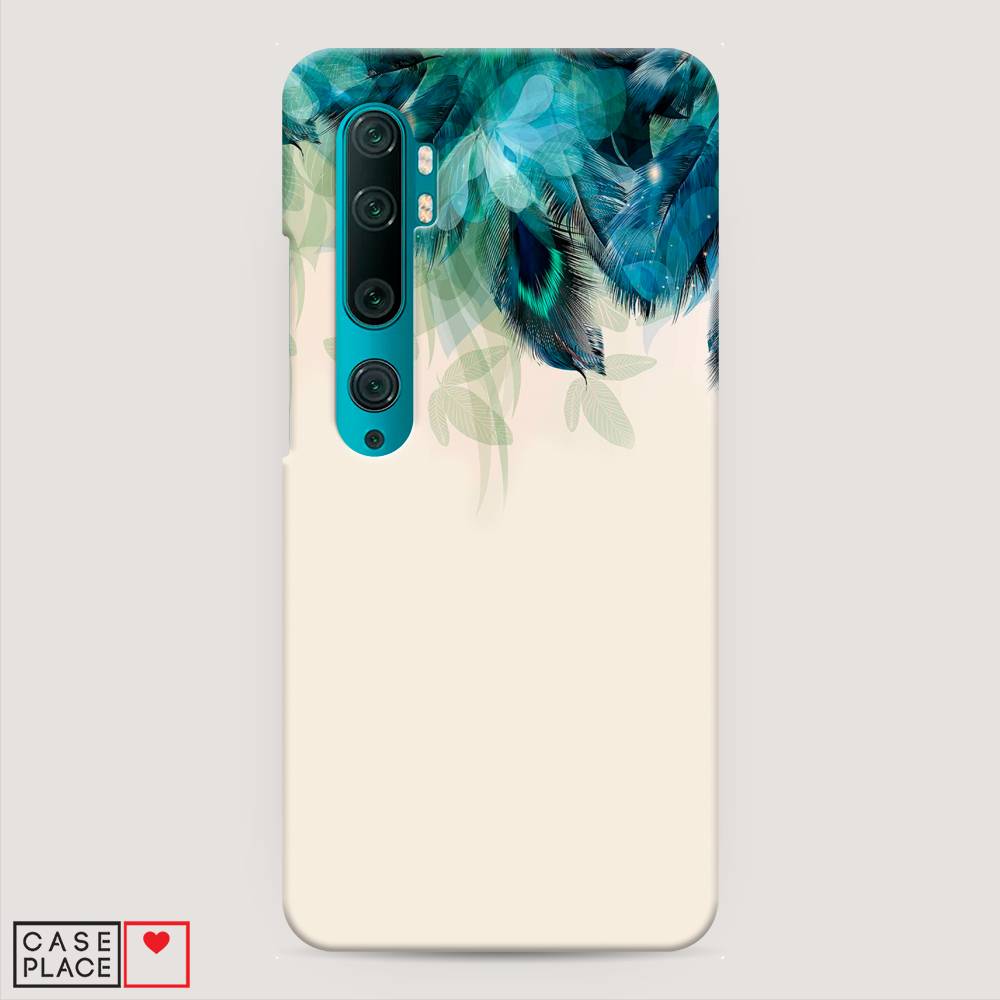 

Пластиковый чехол "Перья голубого цвета" на Xiaomi Mi Note 10, 37320-1