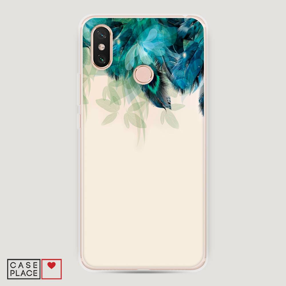 

Пластиковый чехол "Перья голубого цвета" на Xiaomi Mi Max 3