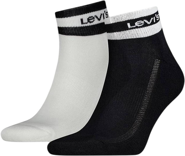 Комплект носков унисекс Levi's MID CUT SPORT STRIPE 2P синий/серый 39-42 2 пары