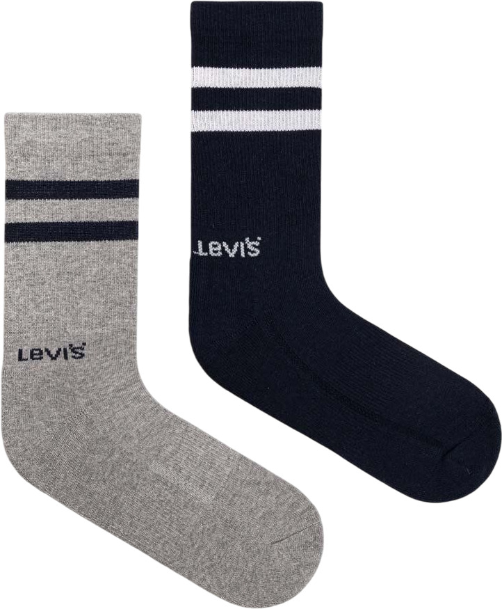 

Комплект носков унисекс Levi's REGULAR CUT SPORT STRIPE 2P синий/серый 43-46, REGULAR CUT SPORT STRIPE 2P