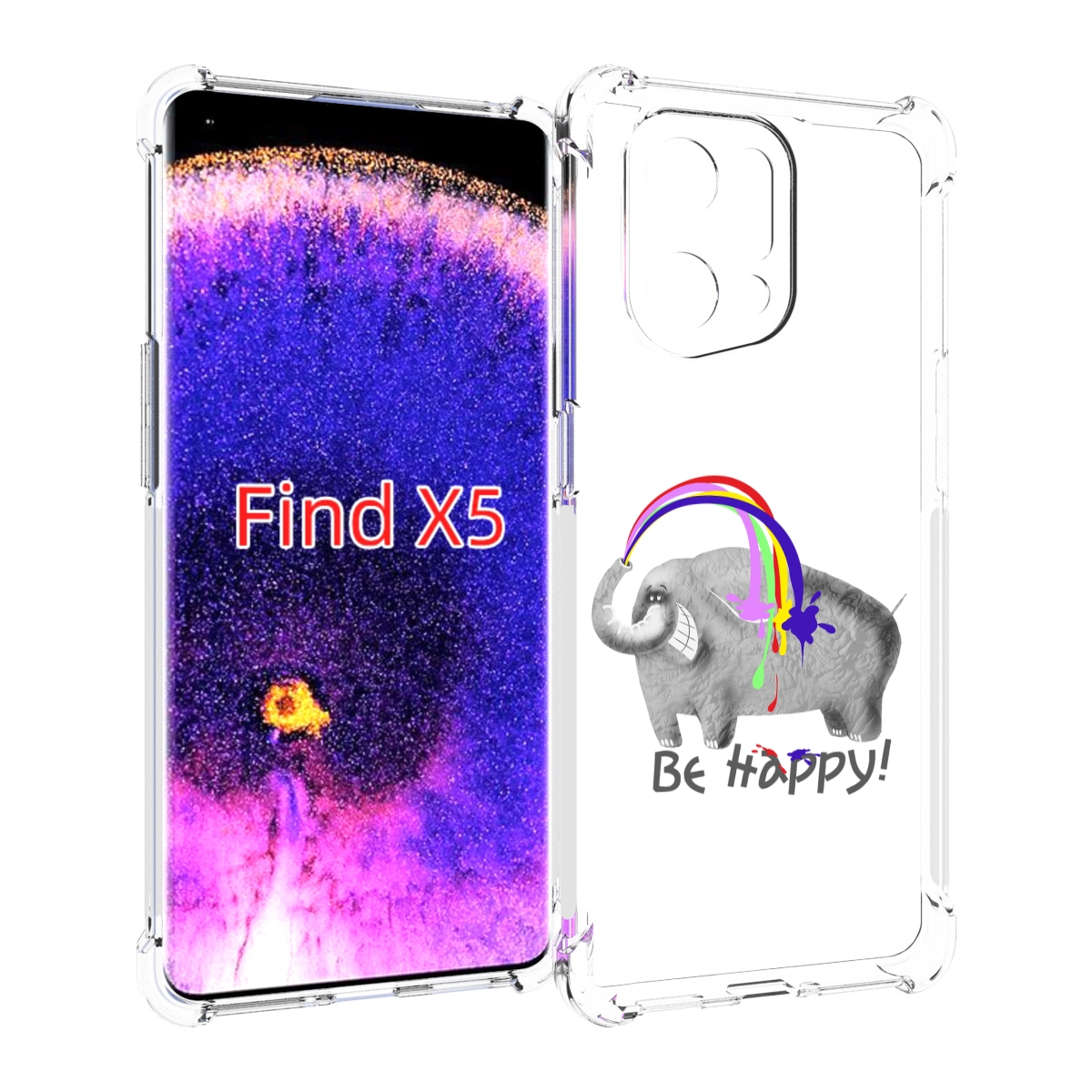 

Чехол MyPads счастливый слон для Oppo Find X5, Прозрачный, Tocco