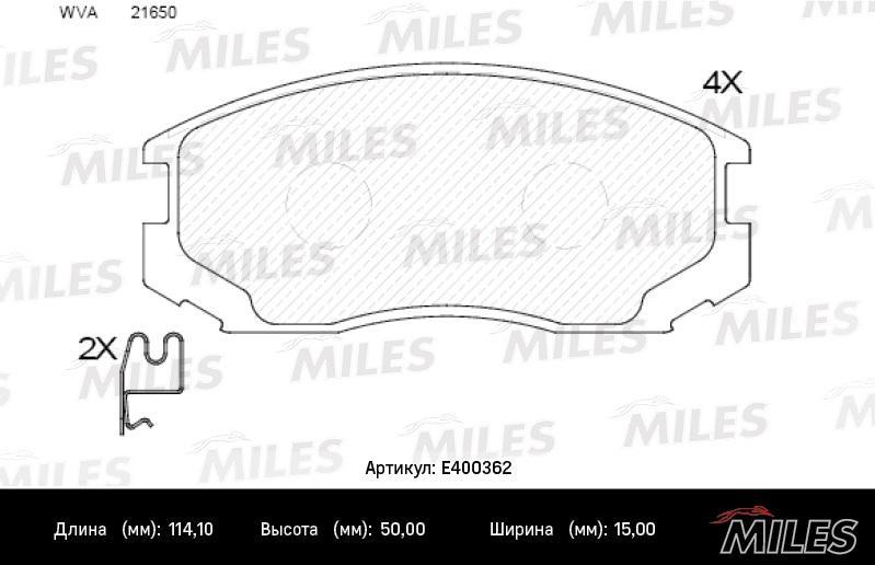 

Комплект тормозных колодок MILES E400362