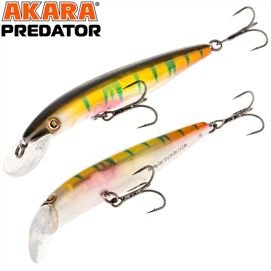 

Воблер Akara Predator 100F 11гр 2/5 oz 3,9 in A210, Разноцветный, Predator