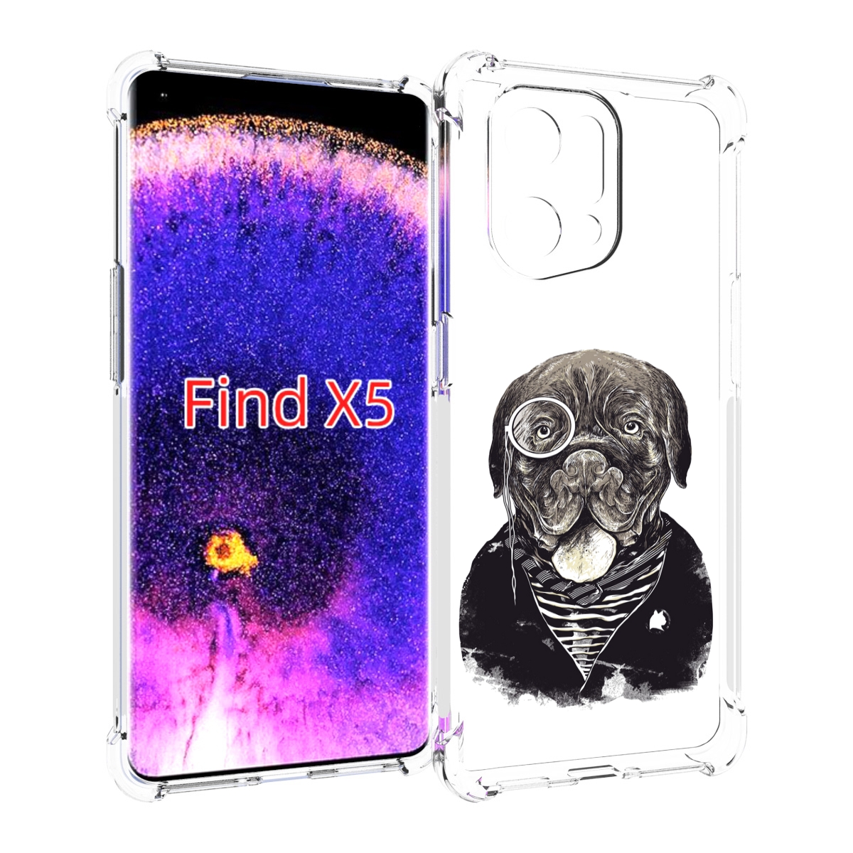 

Чехол MyPads солидный песик для Oppo Find X5, Прозрачный, Tocco