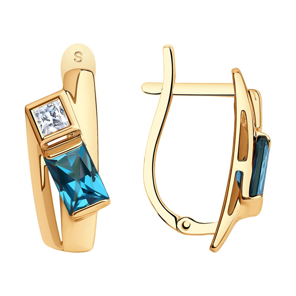 

Серьги из красного золота SOKOLOV 728603, фианит, топаз, 728603