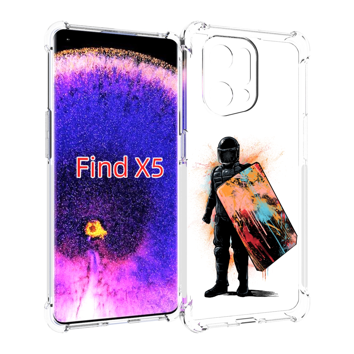

Чехол MyPads солдат с красочным щитом для Oppo Find X5, Прозрачный, Tocco