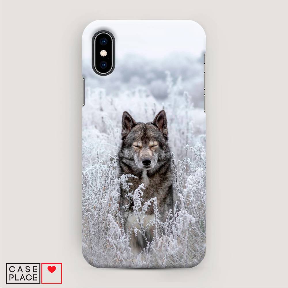 

Пластиковый чехол "Волк в поле" на Apple iPhone X (10), 11020-1