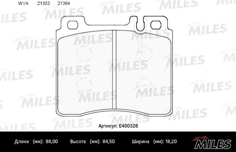 

Комплект тормозных колодок MILES E400326