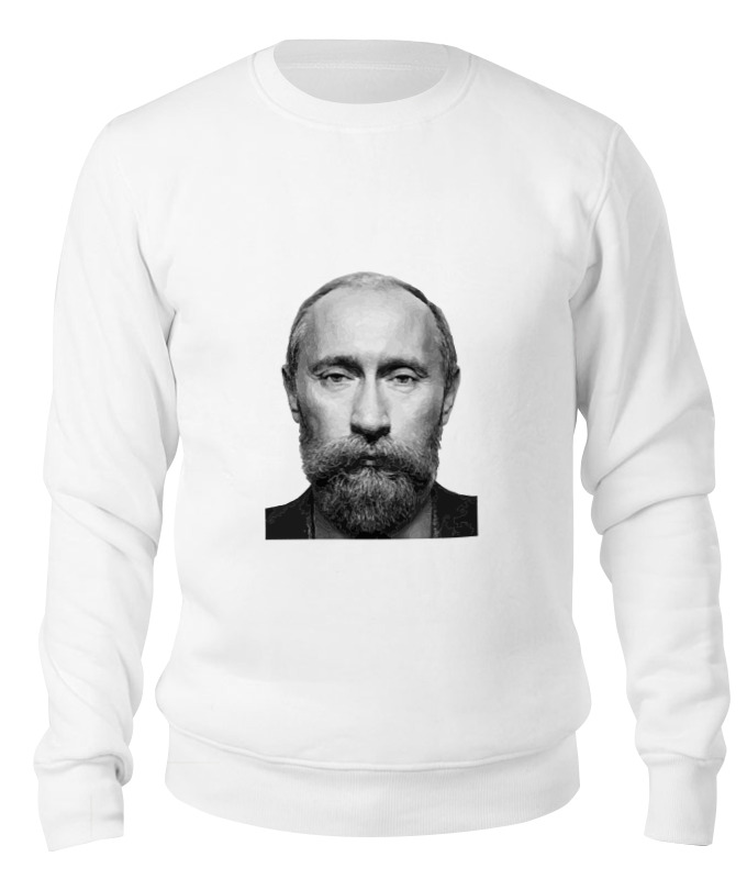 

Свитшот унисекс Printio Путин с бородой белый 2XL, Путин с бородой