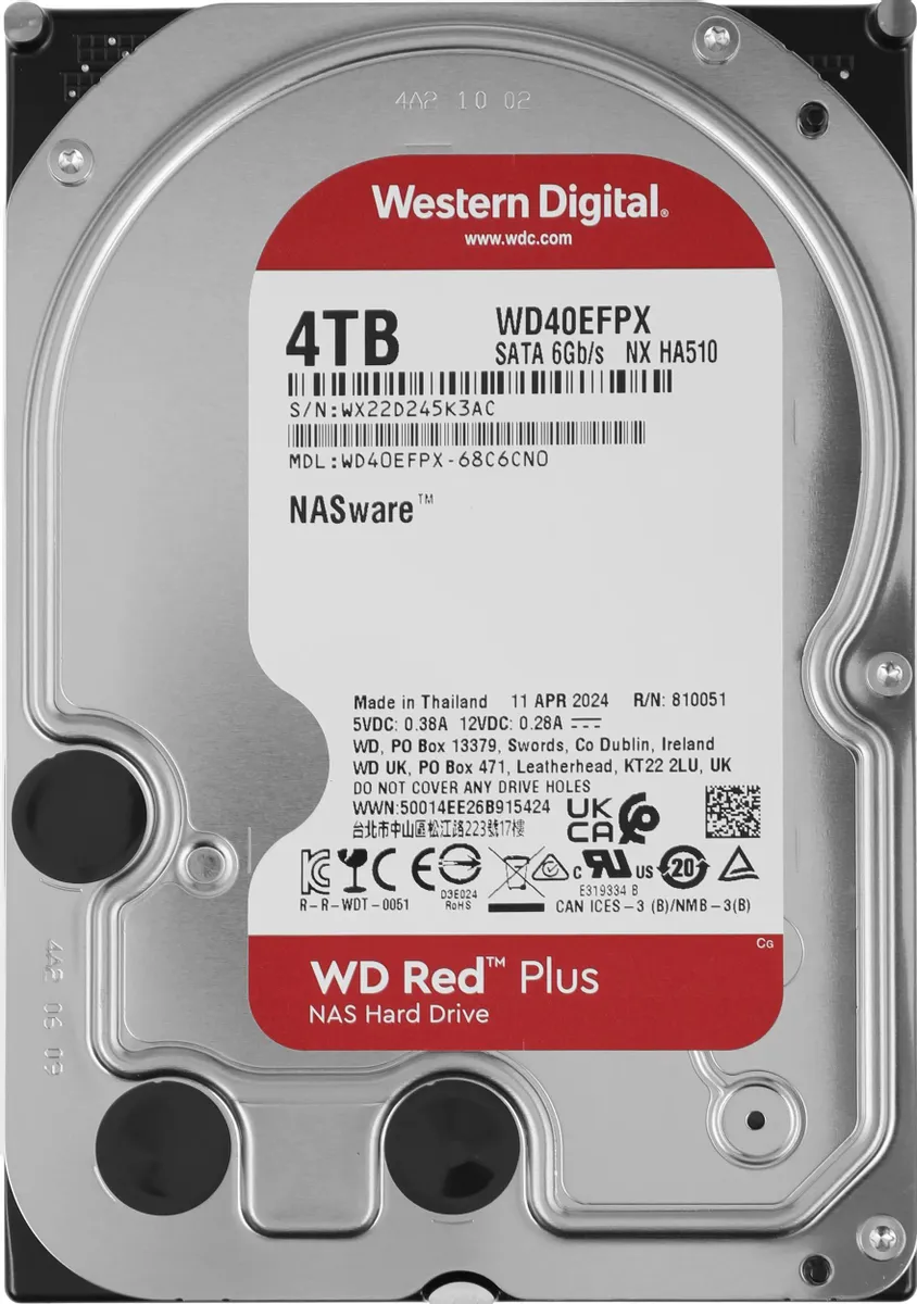 

Жесткий диск WD Red Plus 4 ТБ (WD40EFPX), Red Plus