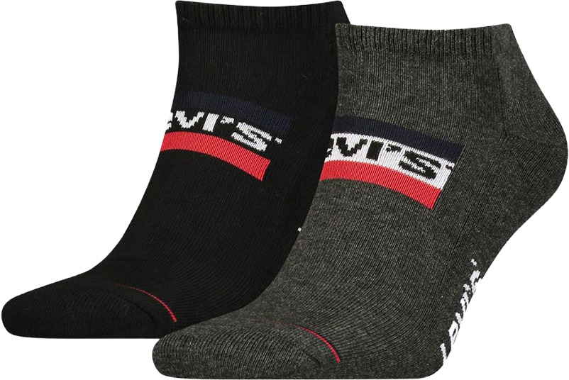 

Комплект носков мужских Levi's Low Cut Sprtwr Logo 2P черных 39-42, Черный, Low Cut Sprtwr Logo 2P