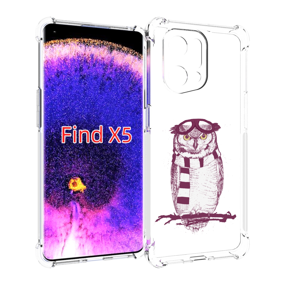 

Чехол MyPads сова-летчик для Oppo Find X5, Прозрачный, Tocco