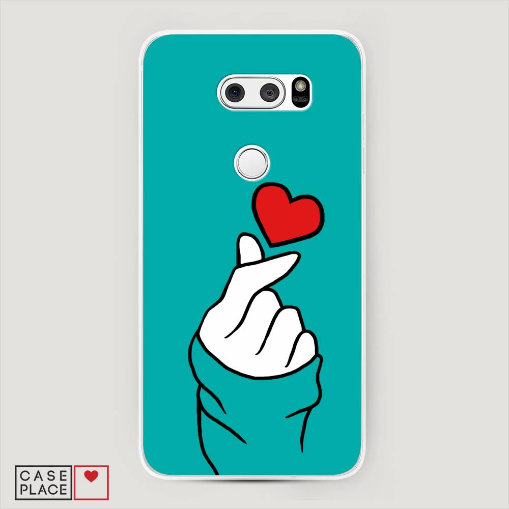 

Чехол Awog на LG V35 ThinQ "Маленькое сердечко", Голубой;белый;красный, 83650-7