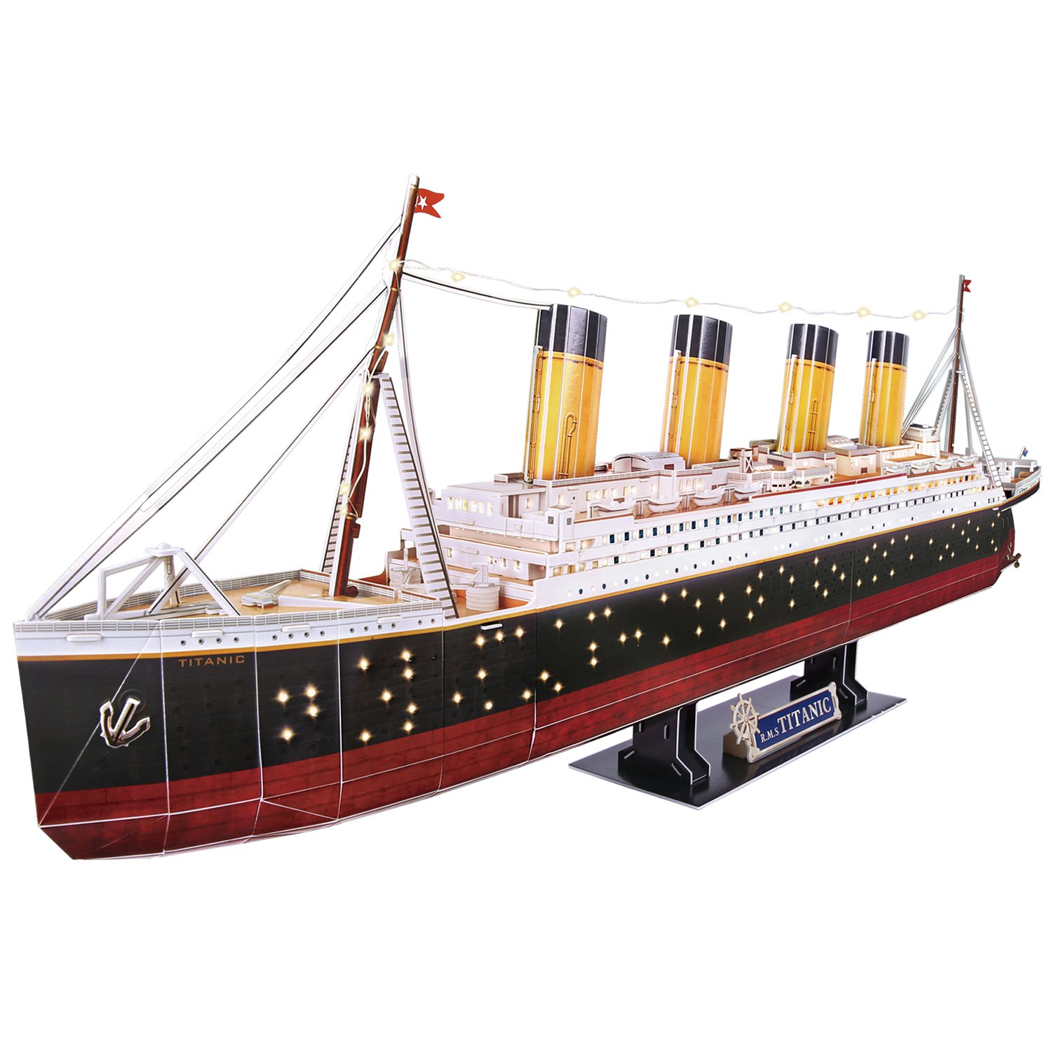 3D Пазл CubicFun Титаник с LED-подсветкой 266 элементов L521h