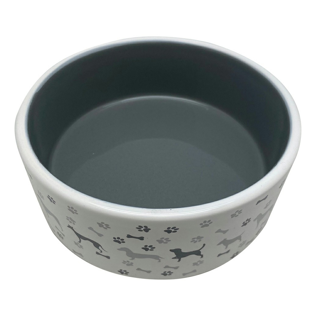 

Миска для животных Foxie Dogs & Paws керамическая серая 350 мл