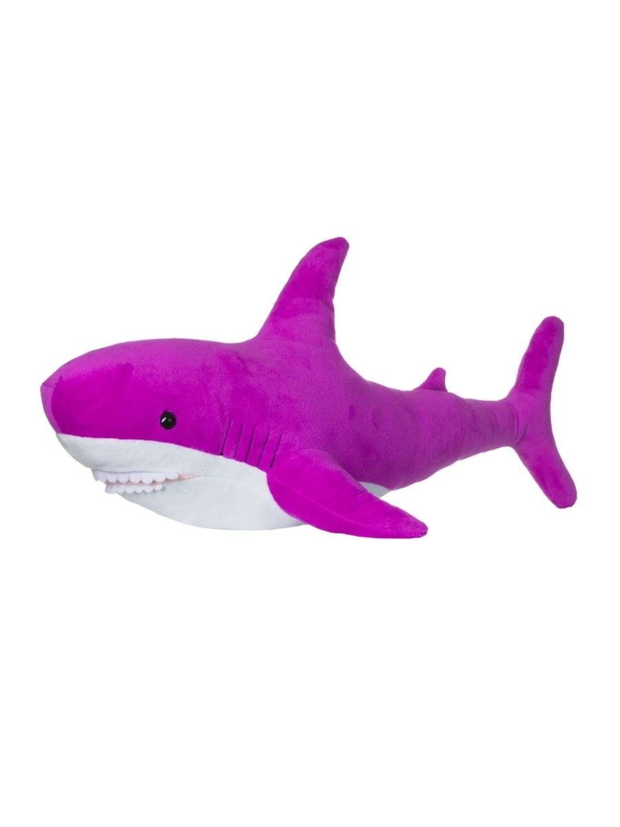 фото Мягкая игрушка-подушка мальвина акула фиолетовая 50 см