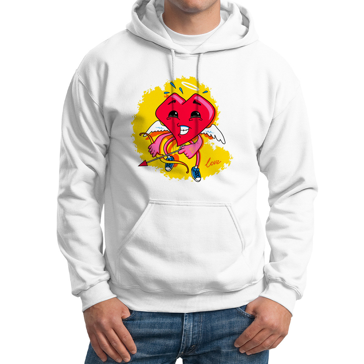 

Худи унисекс CoolPodarok Плачущие сердце белое 52 RU, M0151406