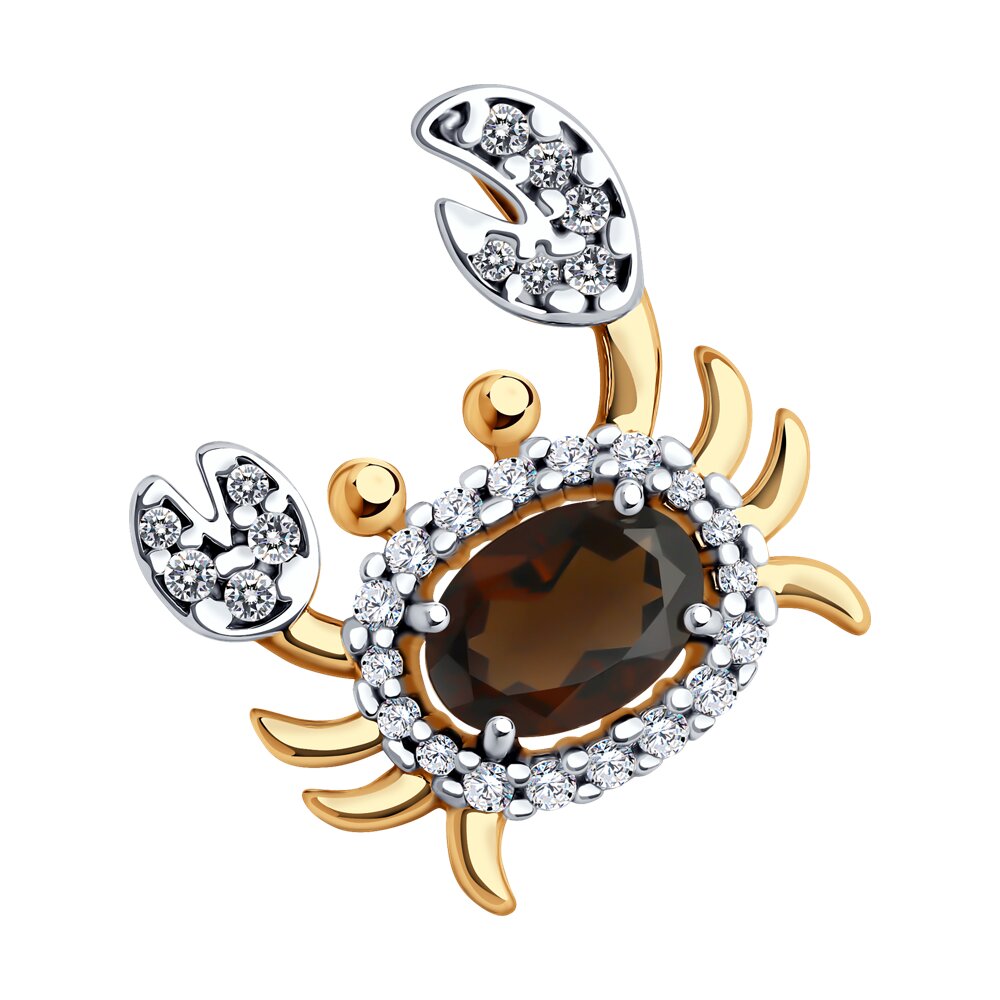 

Кулон из серебра SOKOLOV 92030766, фианит, раухтопаз, 92030766