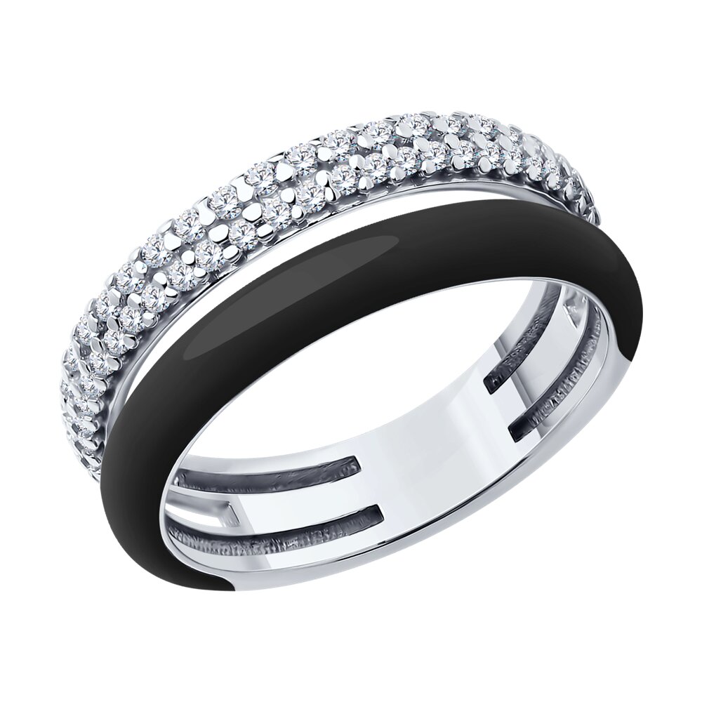 

Кольцо из серебра р. 18,5 Diamant 94-110-01893-1, фианит, эмаль, 94-110-01893-1