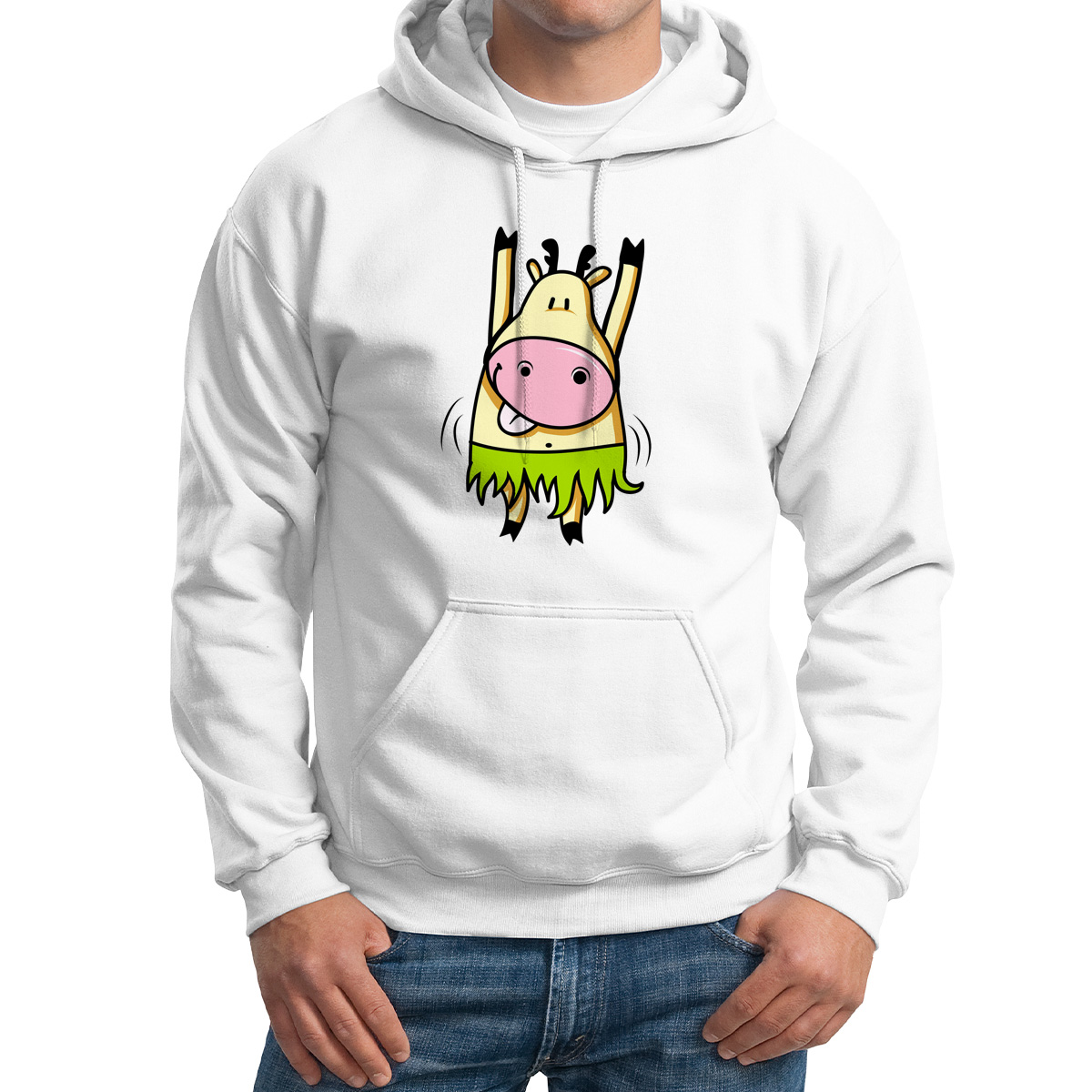 

Худи унисекс CoolPodarok ИллюстрацияВеселая корова белое 52 RU, Белый, M0151380