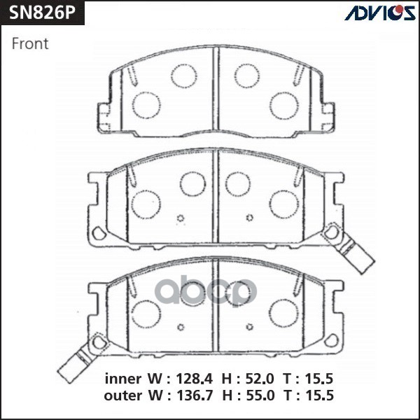 

Дисковые Тормозные Колодки Advics ADVICS арт. SN826P