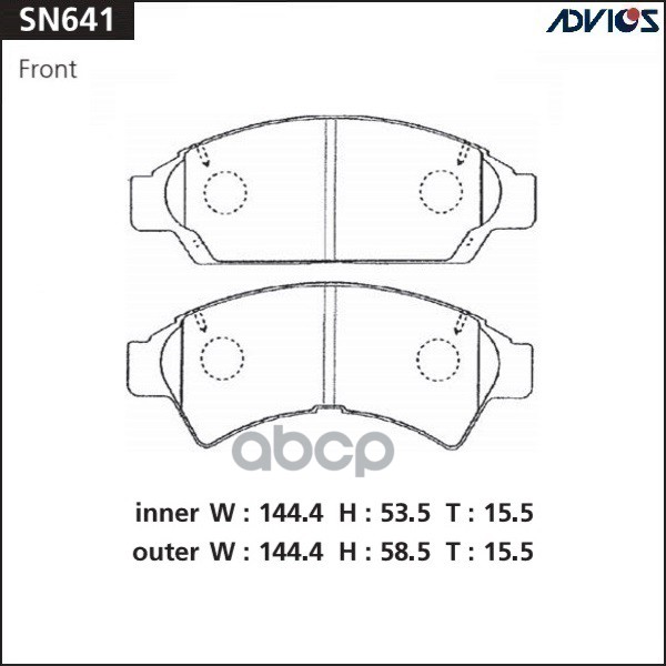 

Дисковые Тормозные Колодки Advics ADVICS арт. SN641