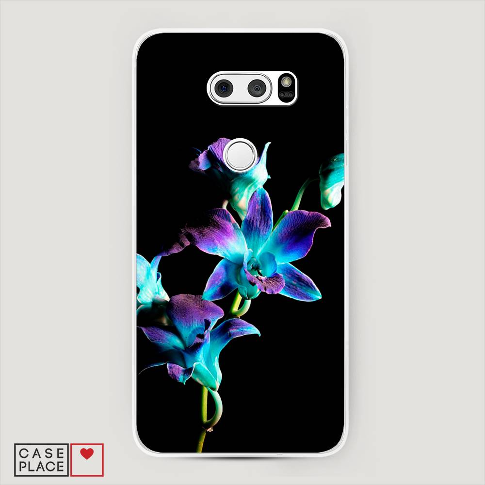 

Чехол Awog на LG V35 ThinQ "Синий цветок на черном", Черный;голубой;синий, 83650-8