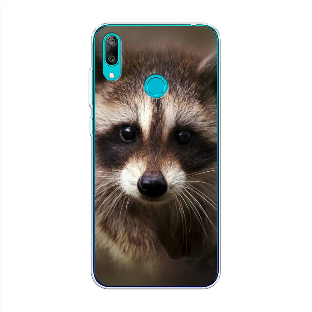 

Чехол Awog на Huawei Y7 2019 "Енот", Коричневый, 68450-1