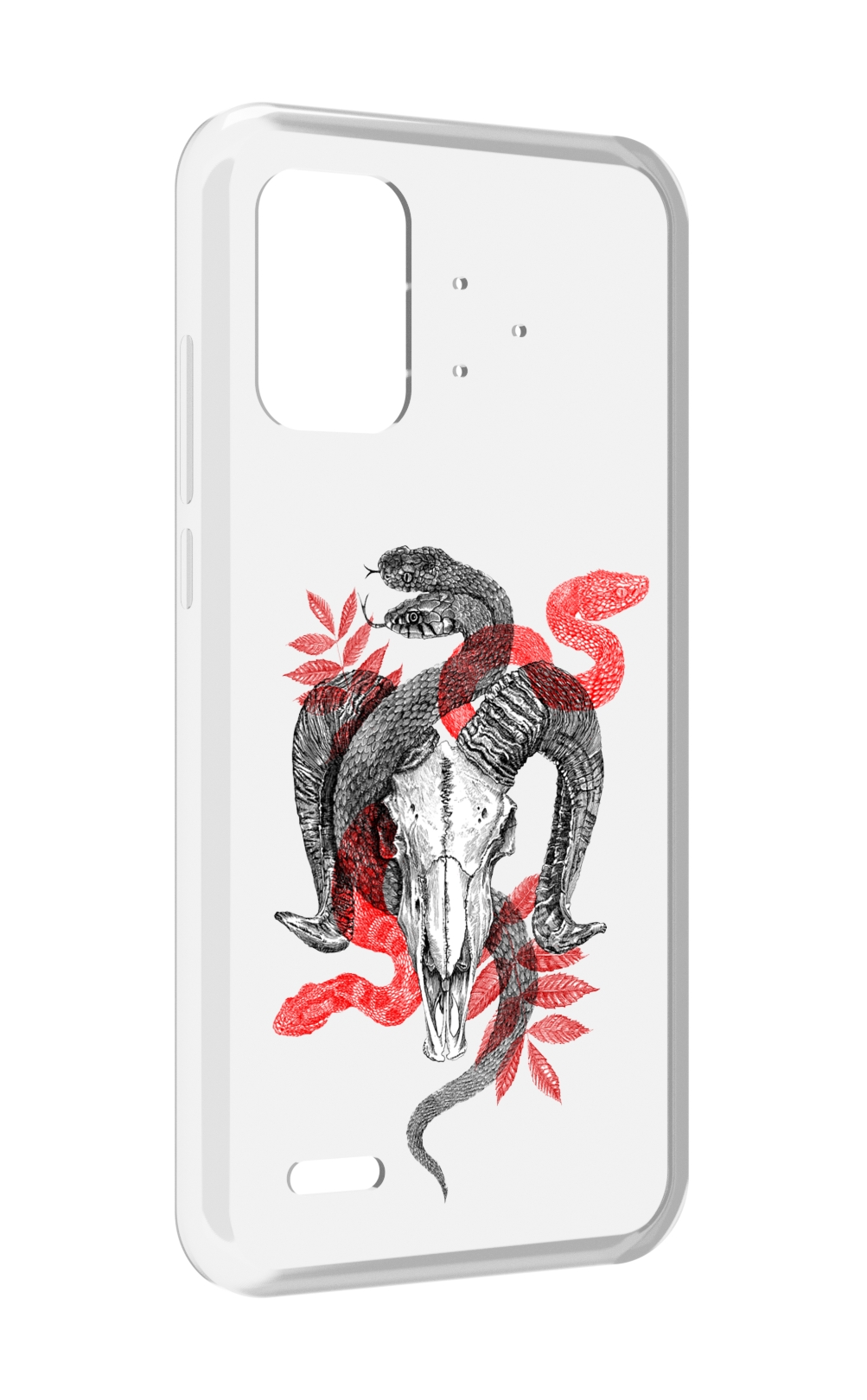 

Чехол MyPads змея в черепе рисунок для UMIDIGI Bison Pro, Прозрачный, Tocco