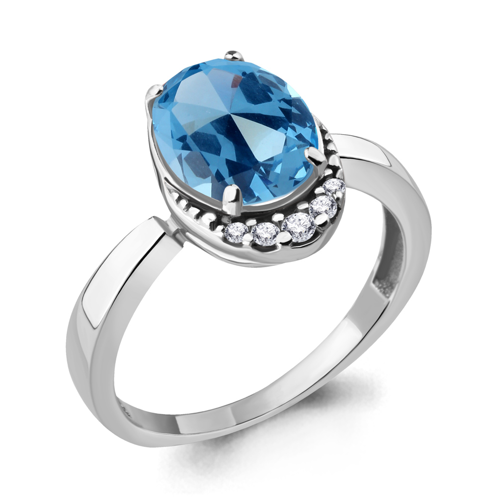 

Кольцо из серебра с топазом р. 18,5 Aquamarine 6917092А_925_р, 6917092А_925_р