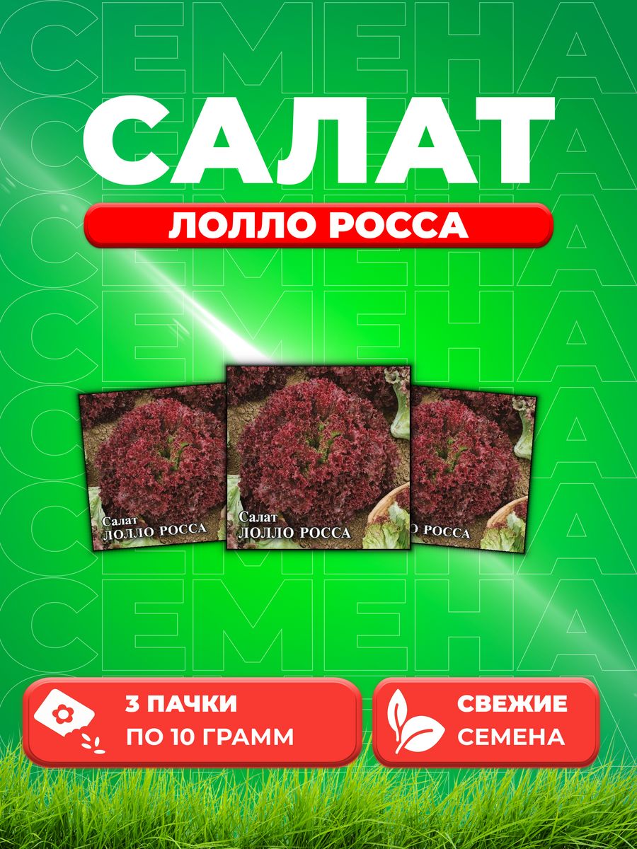 

Семена Салат листовой Лолло Росса, 10г, Гавриш3уп