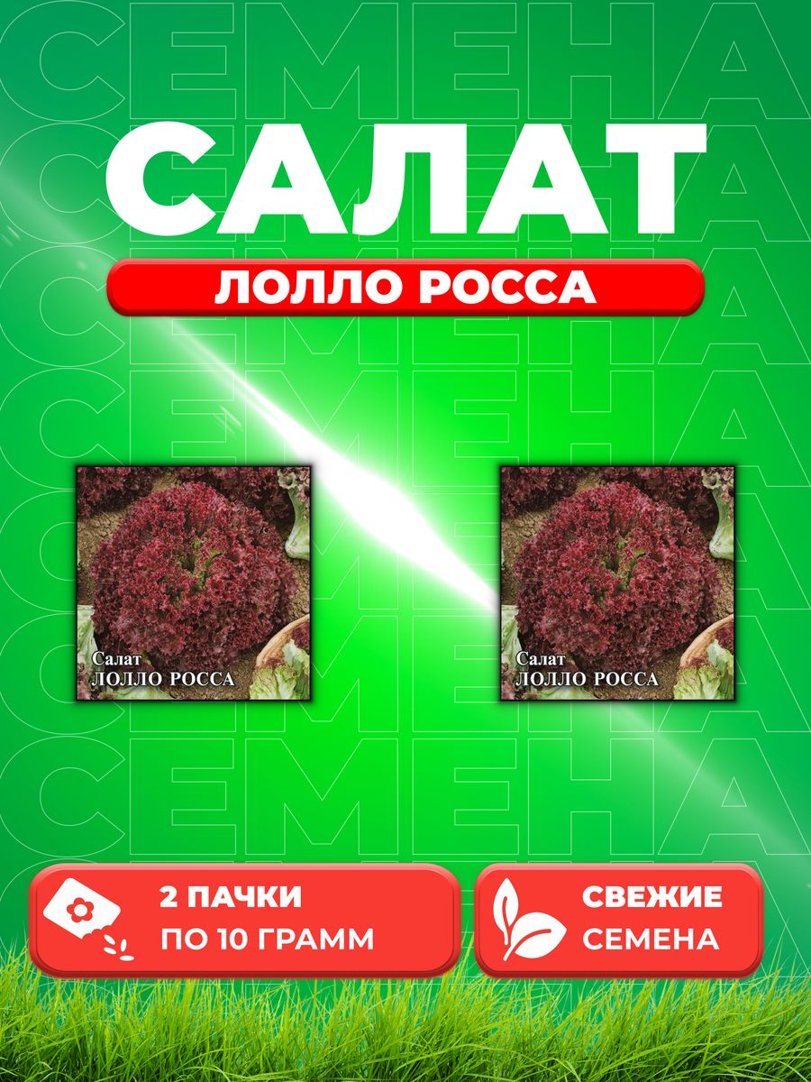 

Семена Салат листовой Лолло Росса, 10г, Гавриш2уп
