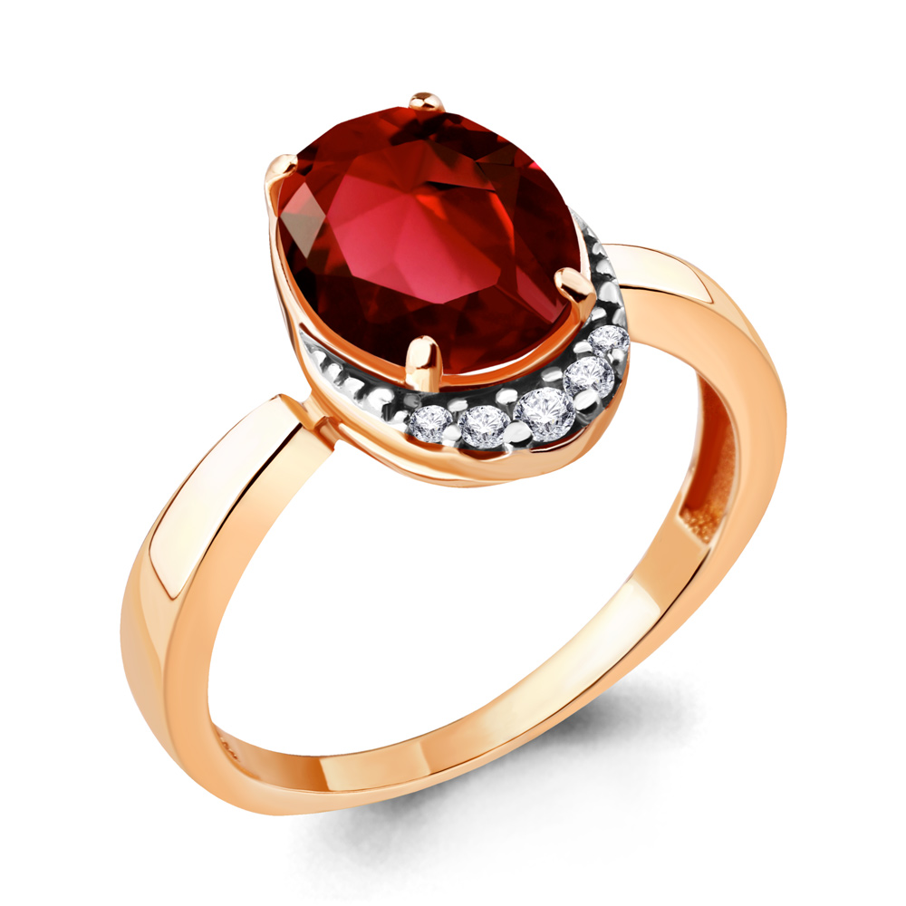 

Кольцо из серебра с гранатом р. , Aquamarine 6917085А_925_з, 6917085А_925_з