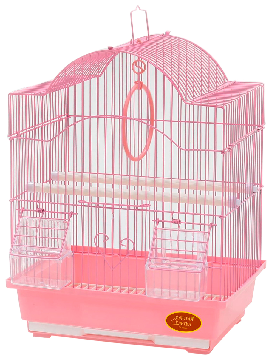 Клетка для птиц Золотая клетка A113, эмаль, в ассортименте, 30 х 23 х 39 см