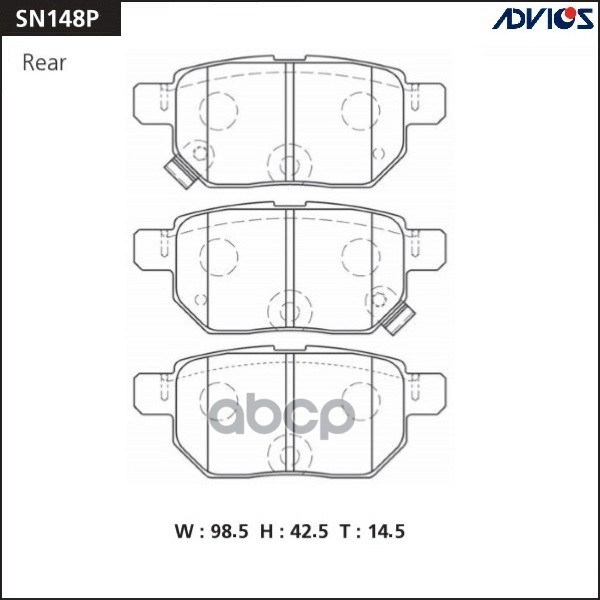 

Тормозные колодки ADVICS дисковые SN148P