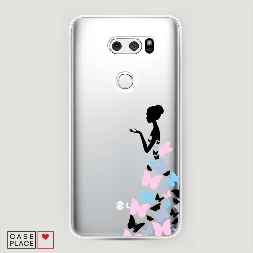 

Чехол Awog на LG V35 ThinQ "Платье из бабочек", Белый;розовый, 83650-1