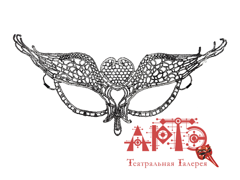 

Полумаска из кружева (Цв: Серебряный ), Серебристый