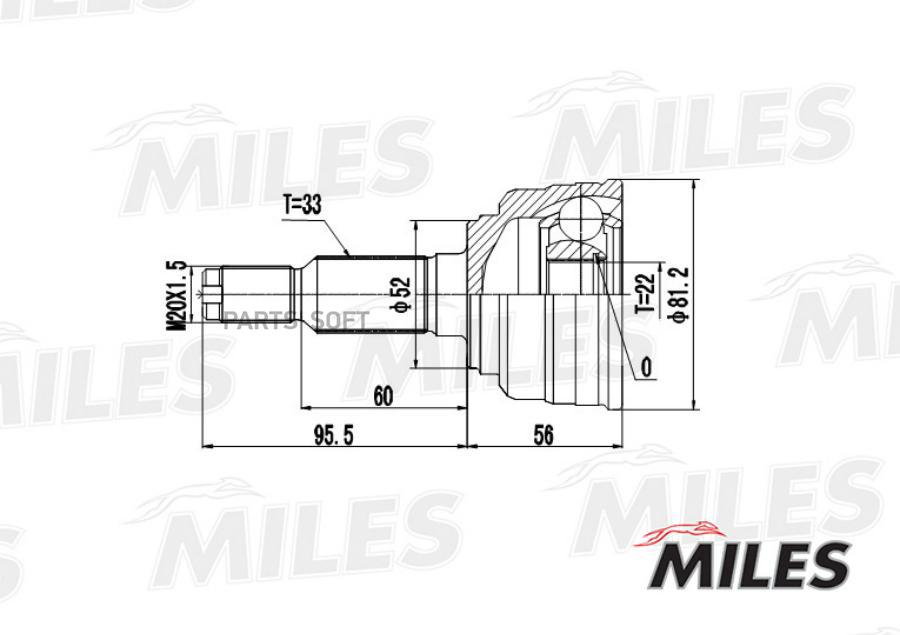 

Шрус Miles Ga20048 Шрус Chevrolet Lacetti 1.4-1.8 05- Нар. Miles арт. GA20048