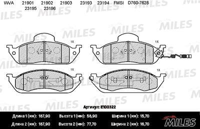 

Колодки Тормозные Mercedes W163 Ml230-Ml430 Передние Semimetallic Miles E100322