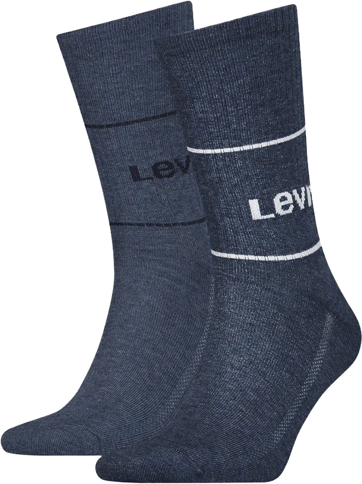 

Комплект носков унисекс Levi's Short Cut Logo Sport 2P синих - 2 пары, Синий, Short Cut Logo Sport 2P
