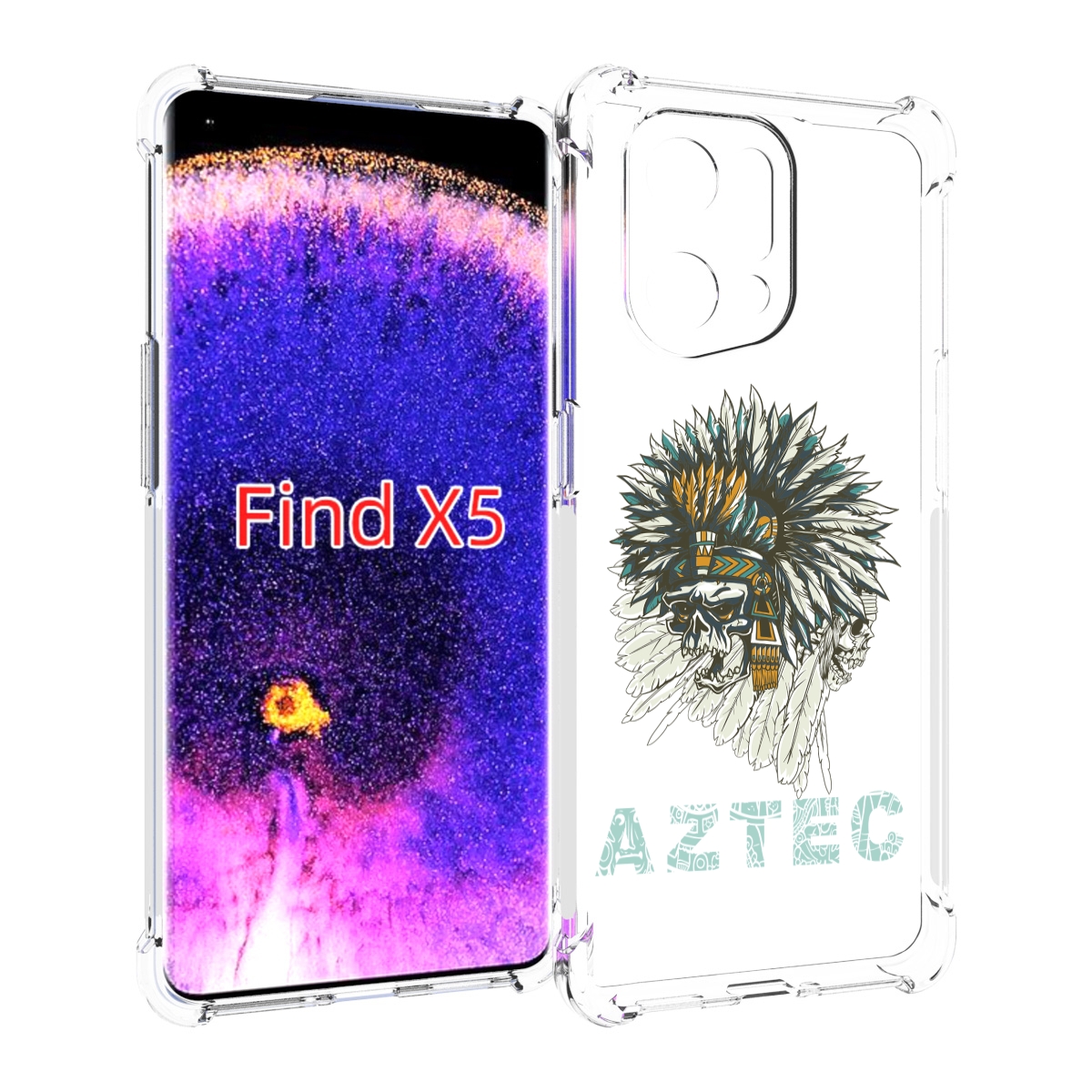 

Чехол MyPads скелет индеец для Oppo Find X5, Прозрачный, Tocco
