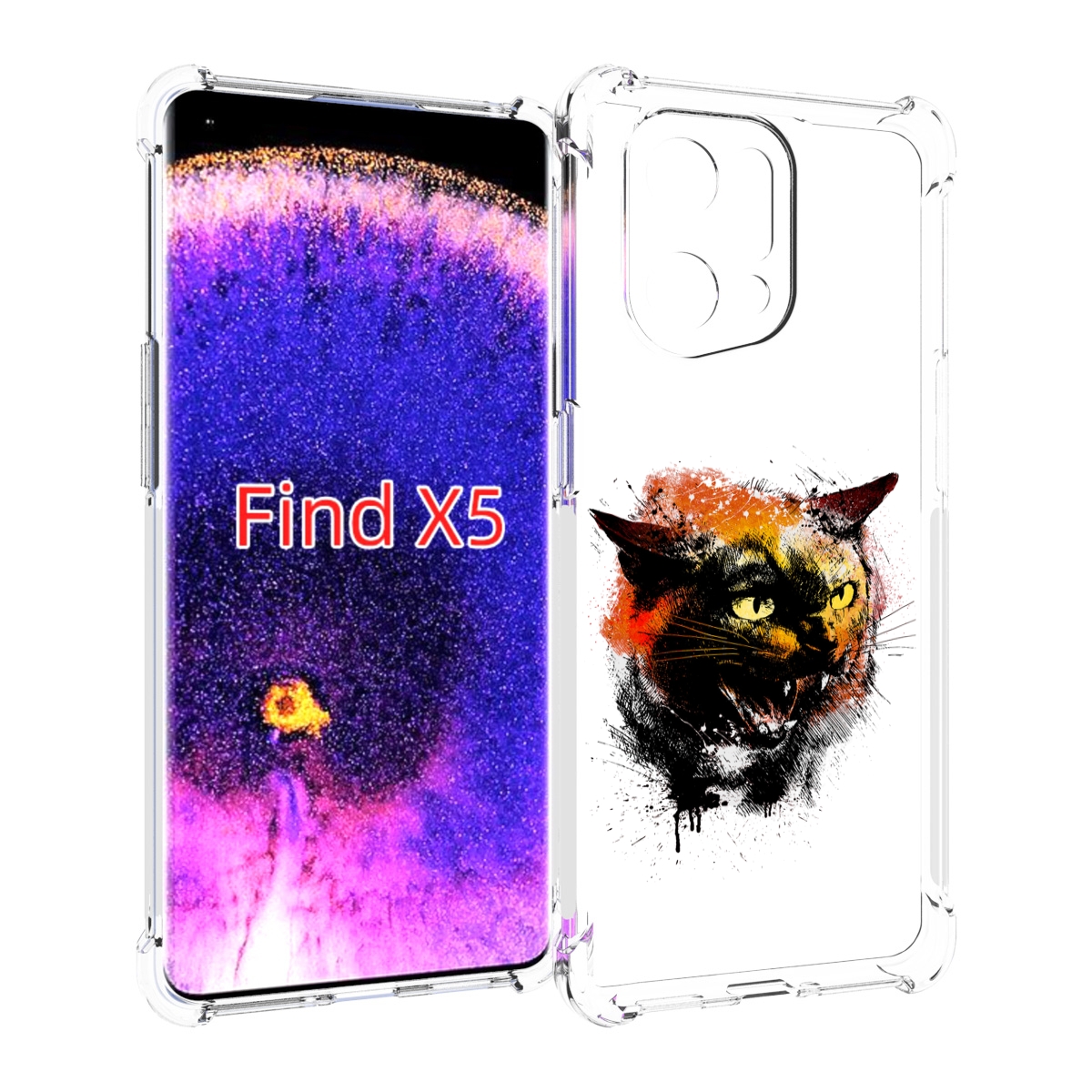 

Чехол MyPads сиамский кот для Oppo Find X5, Прозрачный, Tocco