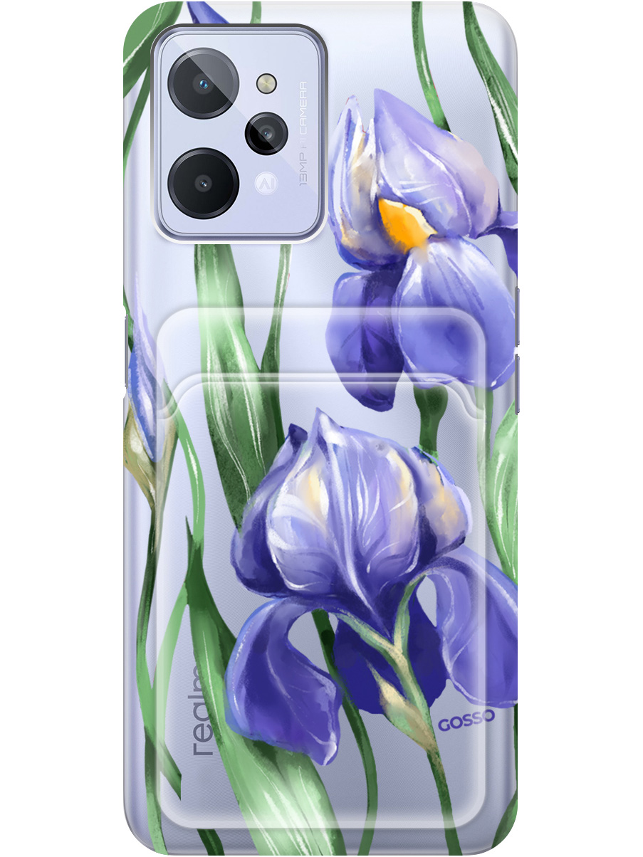 

Силиконовый чехол на realme C31 с рисунком "Amazing Irises" прозрачный, 20011999