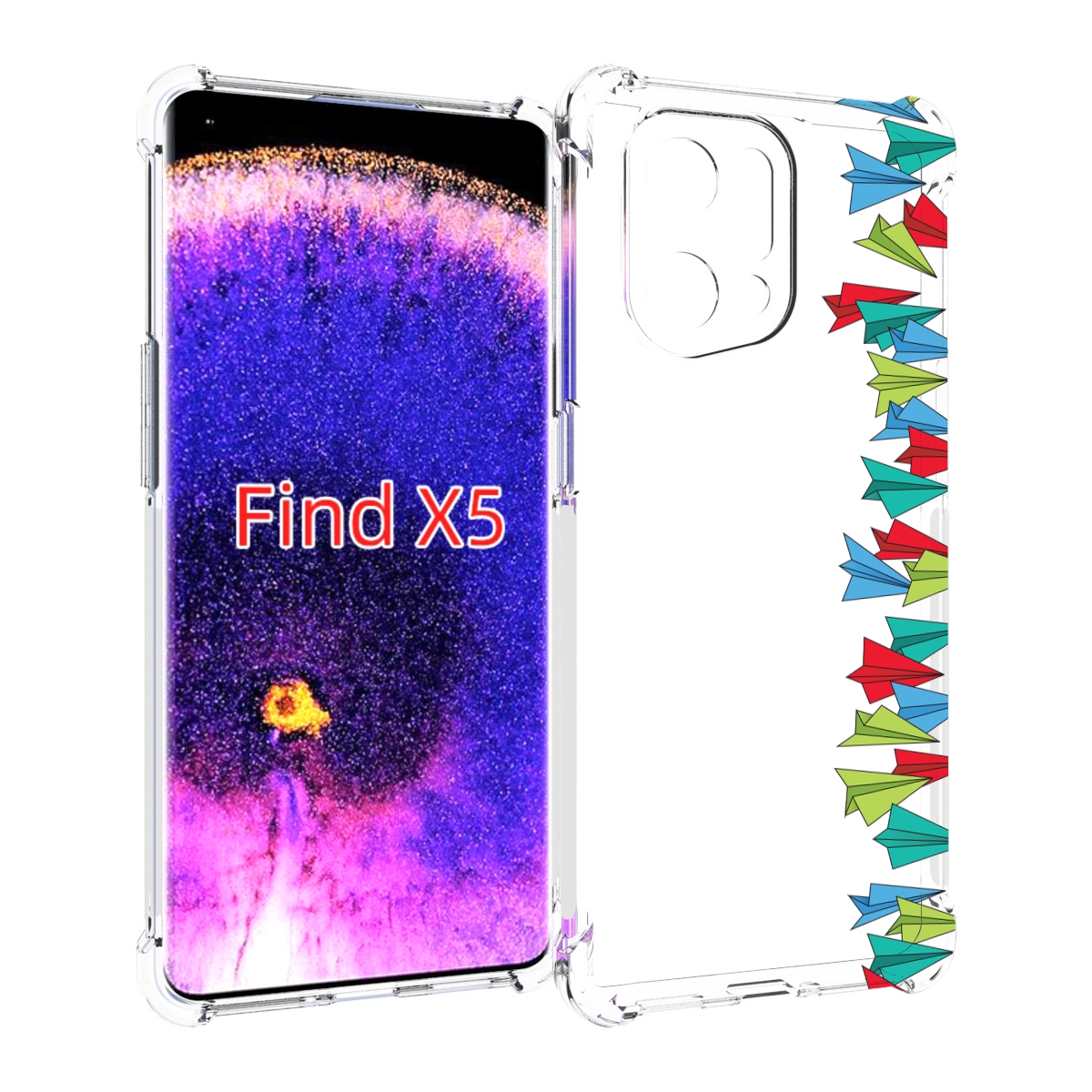 

Чехол MyPads самолетики из листочков для Oppo Find X5, Прозрачный, Tocco