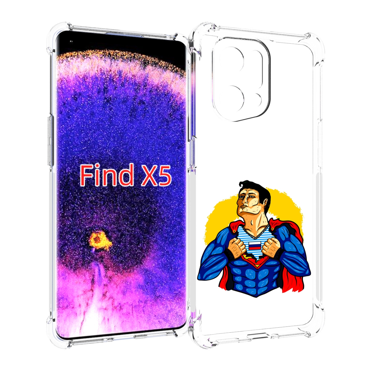 

Чехол MyPads русский супермен для Oppo Find X5, Прозрачный, Tocco