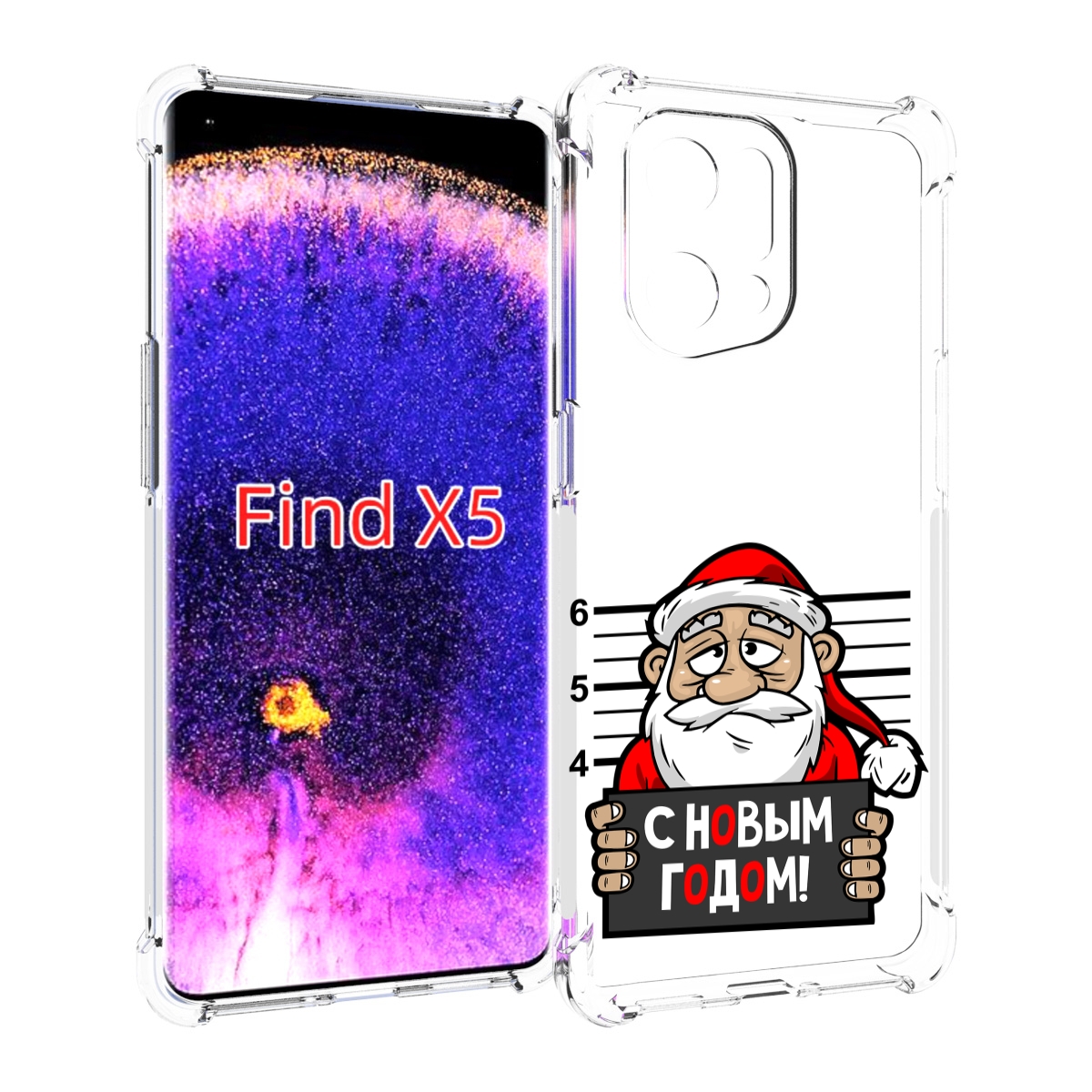 

Чехол MyPads ДМ с новым годом заключенный для Oppo Find X5, Прозрачный, Tocco